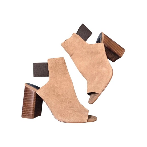 Dolce Vita Rayne Bootie Women 7.5 Ankle Taupe Suede Slingback Heel - Picture 5 of 14